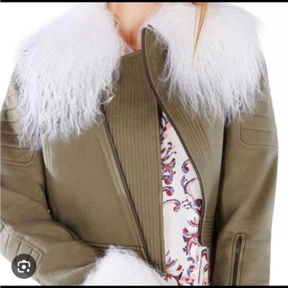BCBG Maxazria Runway Olive  real fur Jacket, XXS - Picture 4 of 16